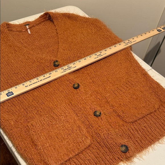 NWOT Free People Slouchy Oversized XS Button CiderBurntOrange Fuzzy Cardigan - Picture 9 of 11